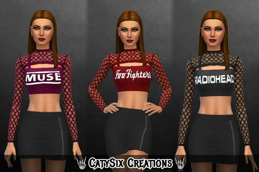Tops / Bands V1 By Catysix Sims 4 CC