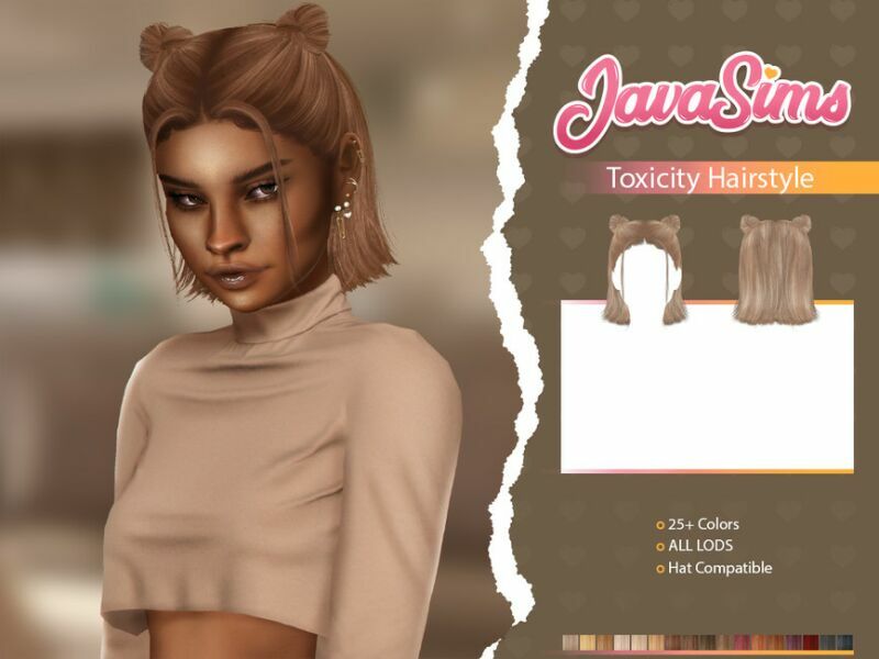 Toxicity (Hairstyle) By Javasims 1 Toxicity (Hairstyle) By Javasims Sims 4 CC