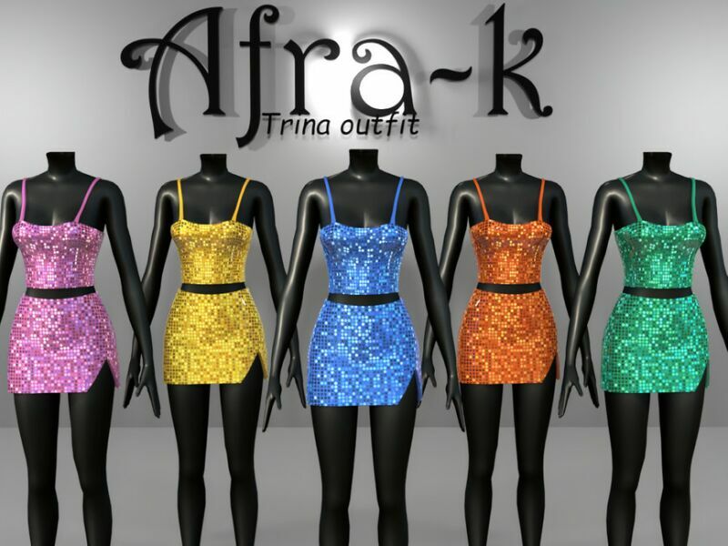 Trina Sequin Outfit By Akaysims 2 sims 4 cc trina sequin outfit by akaysims 2