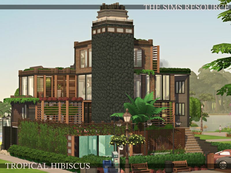 Tropical Hibiscus | Nocc By Simzmora 7 sims 4 cc tropical hibiscus nocc by simzmora 2