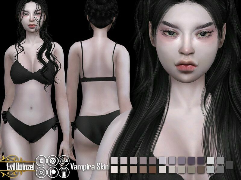 Vampira Skin By Evilquinzel 1 Vampira Skin By Evilquinzel Sims 4 CC
