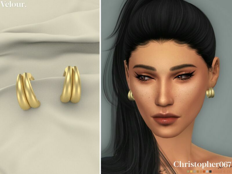 Velour Earrings By Christopher067 1 Velour Earrings By Christopher067 Sims 4 CC