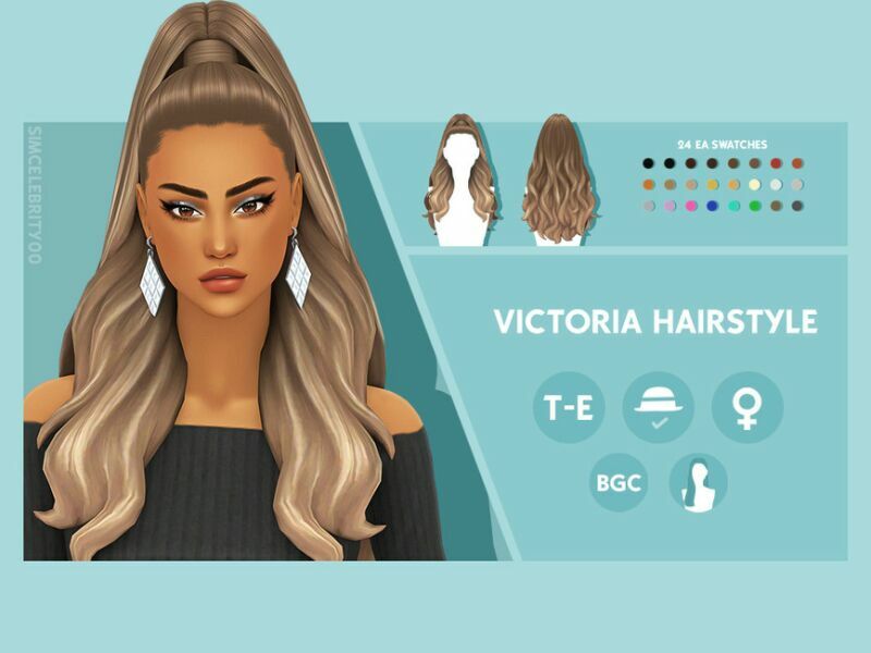 Victoria Hairstyle By Simcelebrity00 1 Victoria Hairstyle By Simcelebrity00 Sims 4 CC