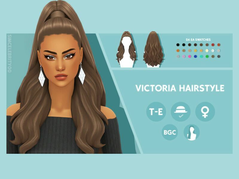 Victoria Hairstyle By Simcelebrity00 2 sims 4 cc victoria hairstyle by simcelebrity00 2