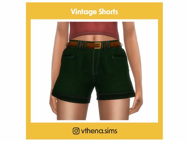 Vthena – Vintage Short By Vthena 1 Vthena – Vintage Short By Vthena Sims 4 CC