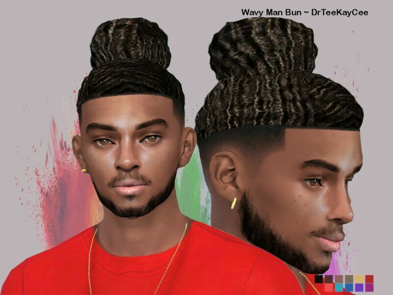 Wavy MAN BUN By Drteekaycee 1 Wavy MAN BUN By Drteekaycee Sims 4 CC
