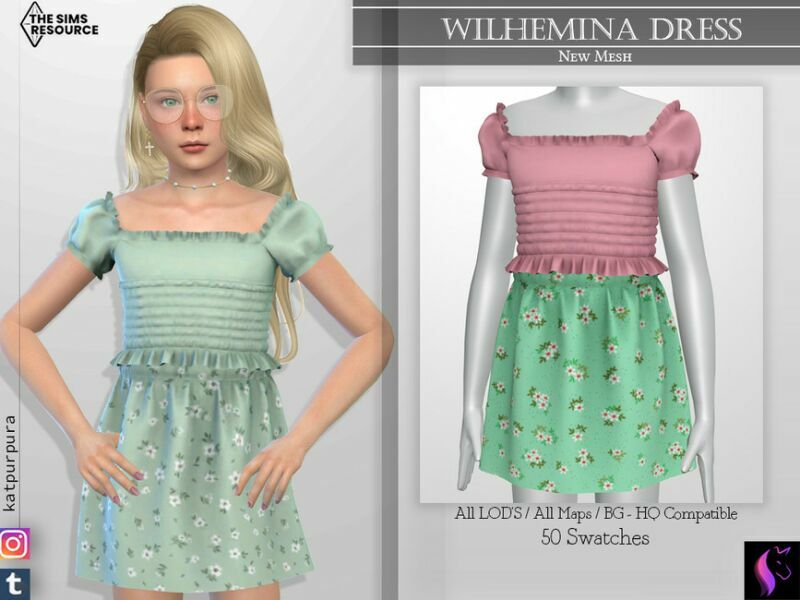 Wilhemina Dress By Katpurpura 1 Wilhemina Dress By Katpurpura Sims 4 CC