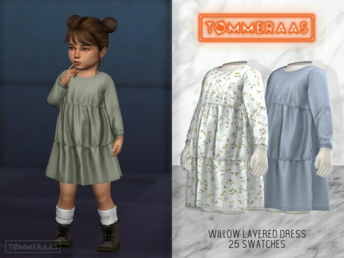 Willow Layered Dress (#26) 1 Willow Layered Dress (#26) Sims 4 CC
