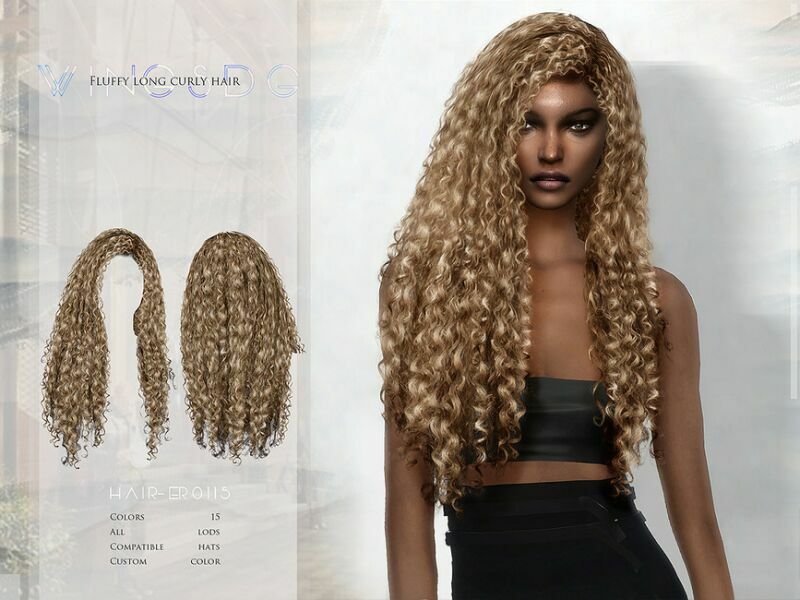Wings-Er0115-Fluffy Long Curly Hair By Wingssims 1 Wings-Er0115-Fluffy Long Curly Hair By Wingssims Sims 4 CC