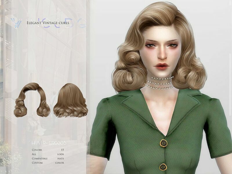 Wings-Er0305-Elegant Vintage Curls By Wingssims 1 Wings-Er0305-Elegant Vintage Curls By Wingssims Sims 4 CC