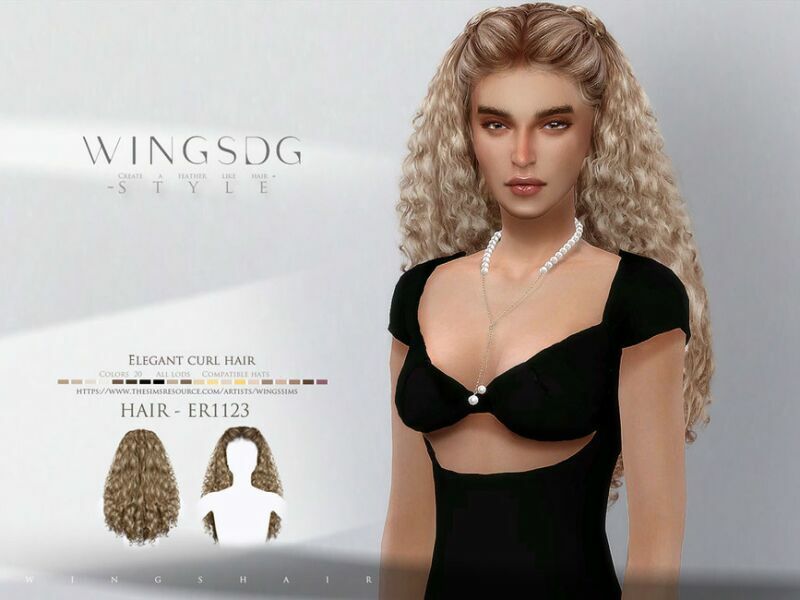 Wings-Er1123-Elegant Curl Hair By Wingssims 1 Wings-Er1123-Elegant Curl Hair By Wingssims Sims 4 CC