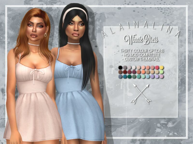 Winnie Dress By Alainalina 1 Winnie Dress By Alainalina Sims 4 CC