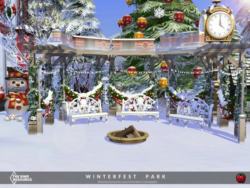 Winterfest Park – NO CC By Melapples 5 sims 4 cc winterfest park no cc by melapples 4
