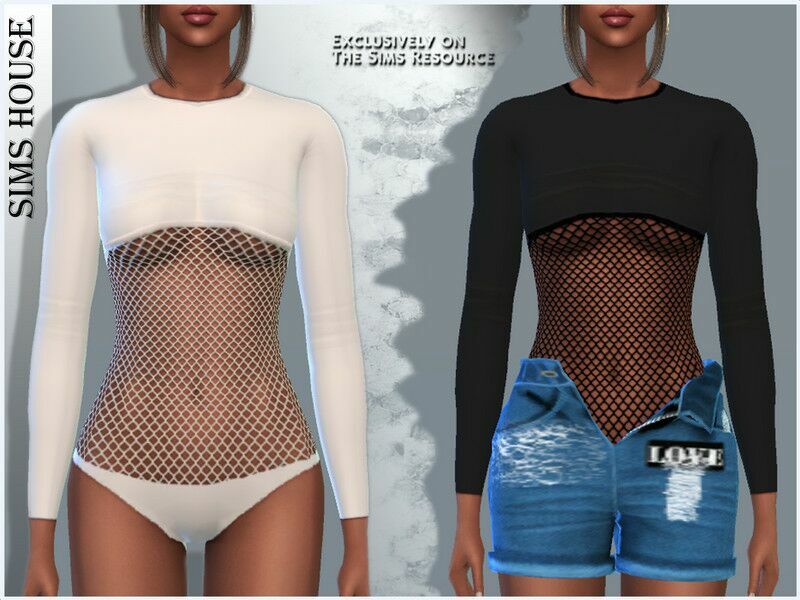 Women’S Bodysuit Mesh Like TOP 1 Women’S Bodysuit Mesh Like TOP Sims 4 CC