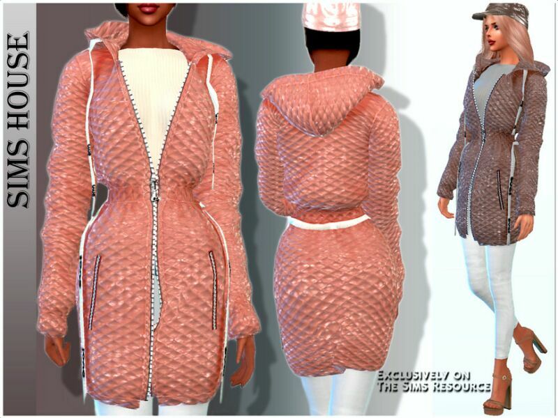 Women’S Hooded Jacket TOP 1 Women’S Hooded Jacket TOP Sims 4 CC