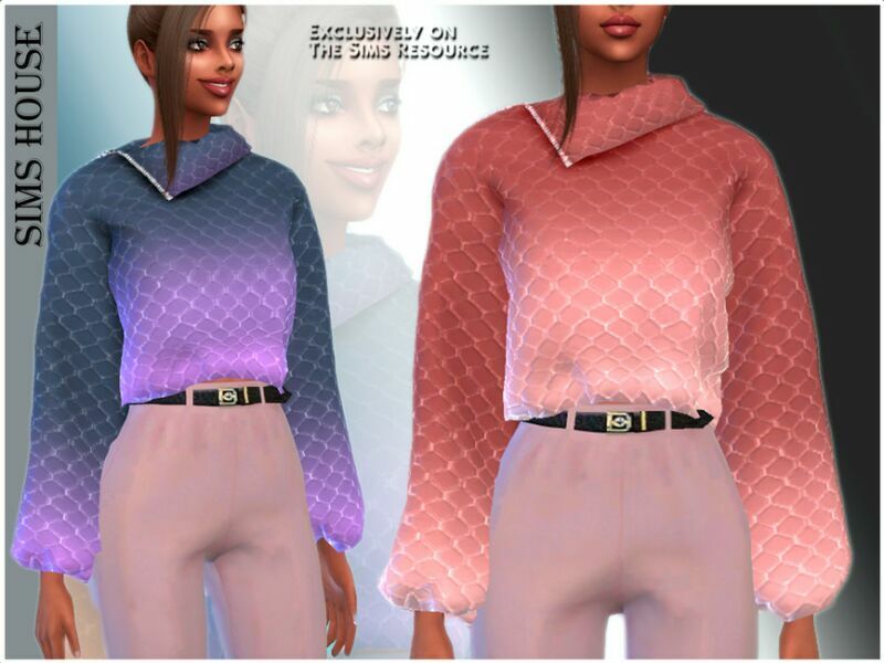 Women’S Sweater With A Zipper At The Neck 1 Women’S Sweater With A Zipper At The Neck Sims 4 CC