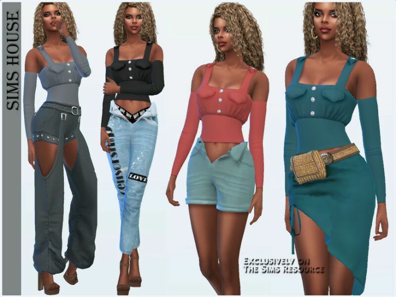 Women’S TOP With Detachable Sleeves 2 sims 4 cc womens top with detachable sleeves 2