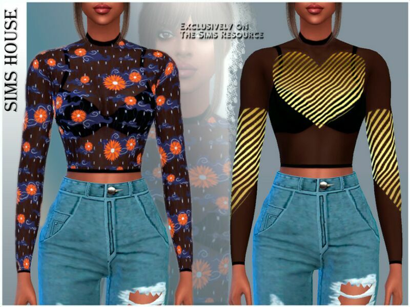 Women’S Translucent TOP 1 Women’S Translucent TOP Sims 4 CC