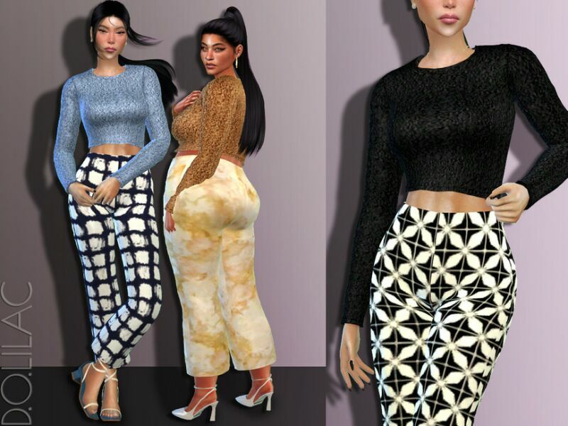 Wool Crop Sweater DO536 1 Wool Crop Sweater DO536 Sims 4 CC