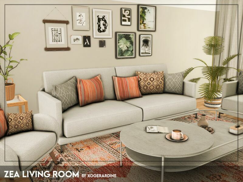 ZEA Living Room (TSR Only CC) By Xogerardine 1 ZEA Living Room (TSR Only CC) By Xogerardine Sims 4 CC