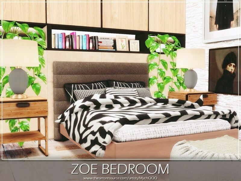 ZOE Bedroom By Mychqqq 1 ZOE Bedroom By Mychqqq Sims 4 CC