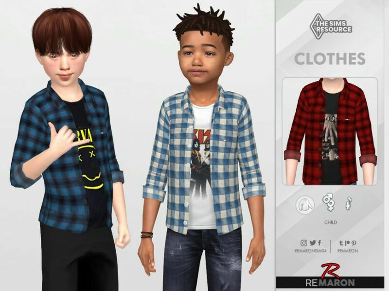 2 Shirts Bands 01 For Child By Remaron 1 2 Shirts Bands 01 For Child By Remaron Sims 4 CC