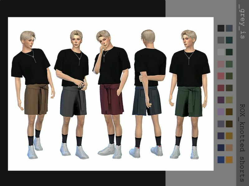 _ROX_ 010 Knotted Shorts By Greyis 1 _ROX_ 010 Knotted Shorts By Greyis Sims 4 CC