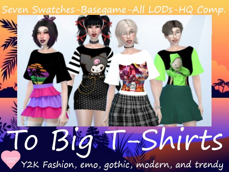 A BIT To BIG T-Shirts By Laurensims 1 A BIT To BIG T-Shirts By Laurensims Sims 4 CC