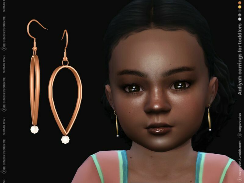 Aaliyah Earrings For Toddlers 1 Aaliyah Earrings For Toddlers Sims 4 CC