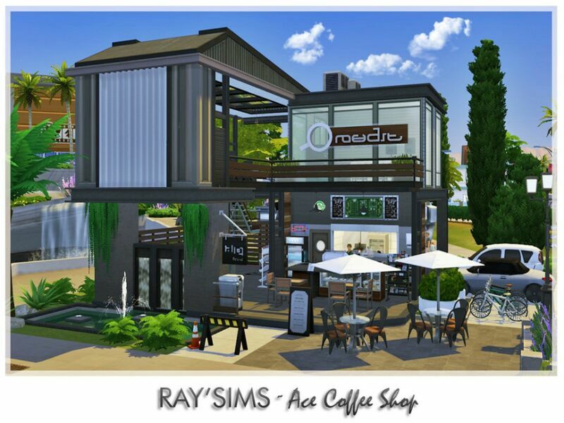 ACE Coffee Shop (Cafe) 1 ACE Coffee Shop (Cafe) Sims 4 CC