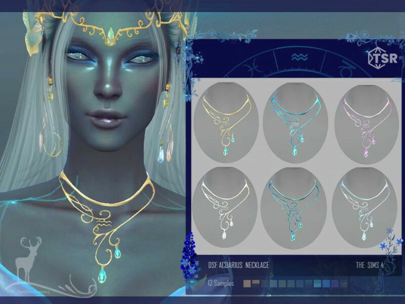 Acuarius Necklace By Dansimsfantasy 1 Acuarius Necklace By Dansimsfantasy Sims 4 CC