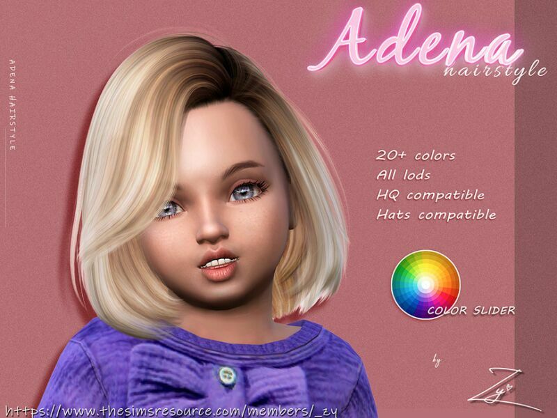 Adena Hairstyle For Toddlers(Medium BOB Hairstyle) By _ZY 1 Adena Hairstyle For Toddlers(Medium BOB Hairstyle) By _ZY Sims 4 CC