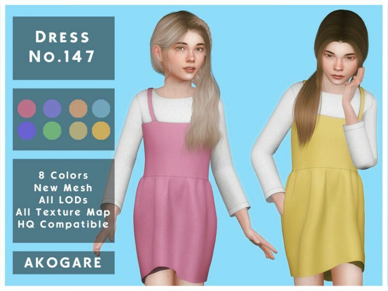 Akogare Dress NO.147 By _Akogare_ 1 Akogare Dress NO.147 By _Akogare_ Sims 4 CC