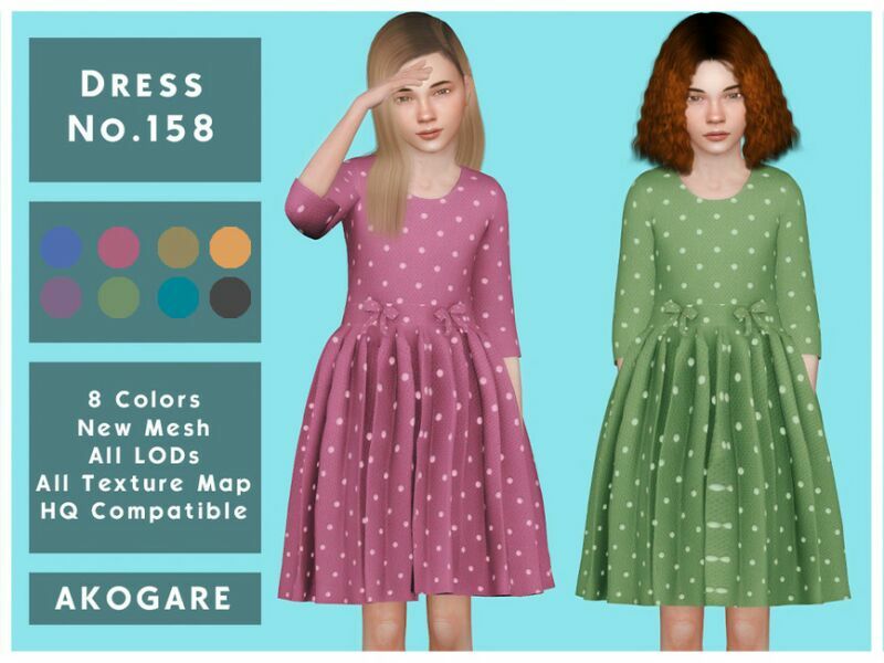 Akogare Dress NO.158 By _Akogare_ 1 Akogare Dress NO.158 By _Akogare_ Sims 4 CC