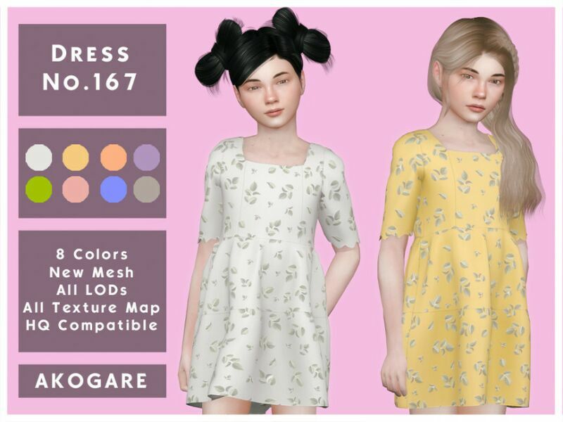 Akogare Dress NO.167 By _Akogare_ 1 Akogare Dress NO.167 By _Akogare_ Sims 4 CC