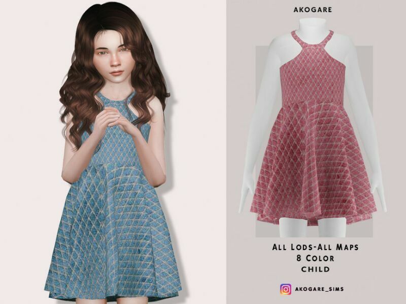 Akogare Dress NO.194 By _Akogare_ 1 Akogare Dress NO.194 By _Akogare_ Sims 4 CC