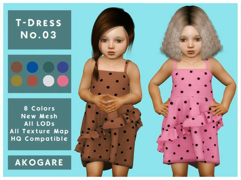 Akogare T-Dress NO.03 By _Akogare_ 1 Akogare T-Dress NO.03 By _Akogare_ Sims 4 CC