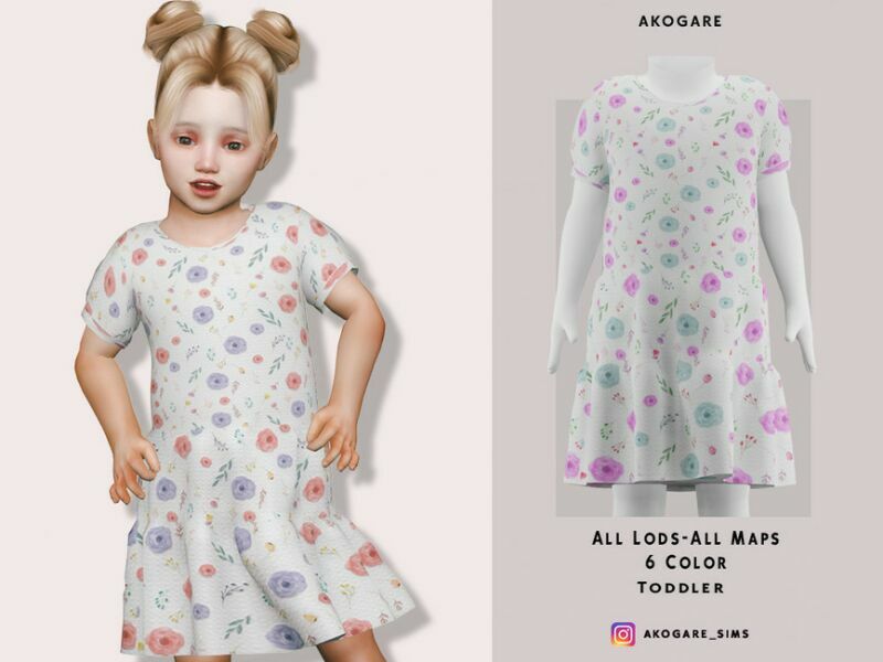 Akogare T-Dress NO.32 By _Akogare_ 1 Akogare T-Dress NO.32 By _Akogare_ Sims 4 CC
