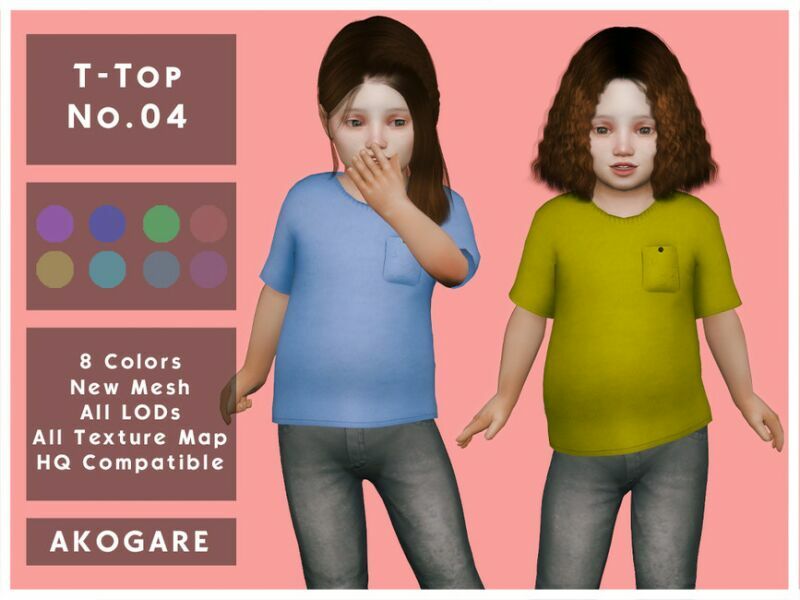 Akogare T-Top NO.04 By _Akogare_ 1 Akogare T-Top NO.04 By _Akogare_ Sims 4 CC