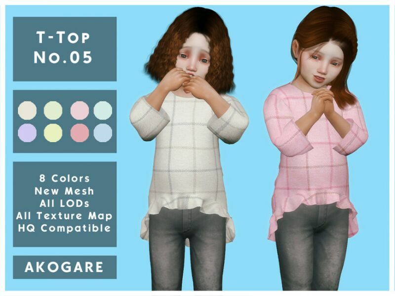 Akogare T-Top NO.05 By _Akogare_ 1 Akogare T-Top NO.05 By _Akogare_ Sims 4 CC