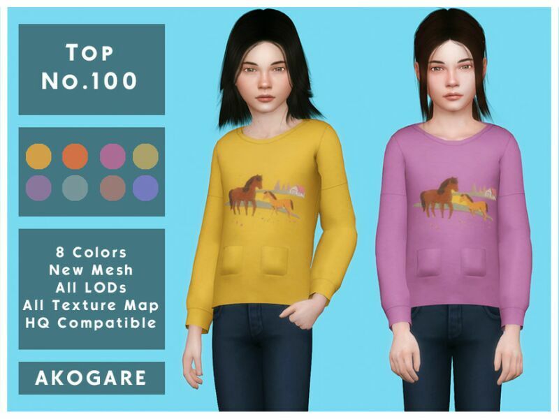 Akogare TOP NO.100 By _Akogare_ 1 Akogare TOP NO.100 By _Akogare_ Sims 4 CC