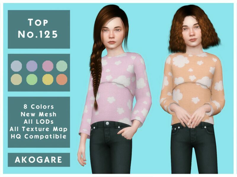 Akogare TOP NO.125 By _Akogare_ 1 Akogare TOP NO.125 By _Akogare_ Sims 4 CC