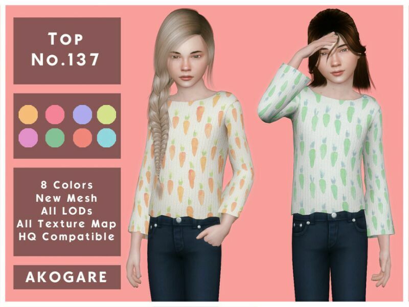Akogare TOP NO.137 By _Akogare_ 1 Akogare TOP NO.137 By _Akogare_ Sims 4 CC