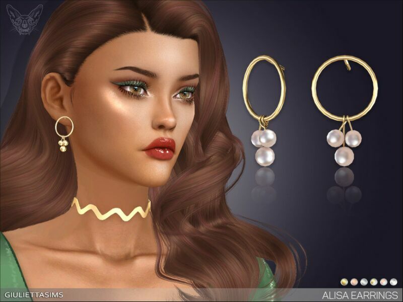 Alisa Earrings By Feyona 1 Alisa Earrings By Feyona Sims 4 CC