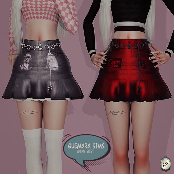 Anime Skirt 2 sims 4 cc anime skirt 2