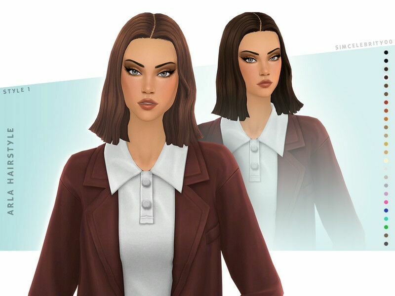 Arla Hairstyle – Style 1 1 Arla Hairstyle – Style 1 Sims 4 CC
