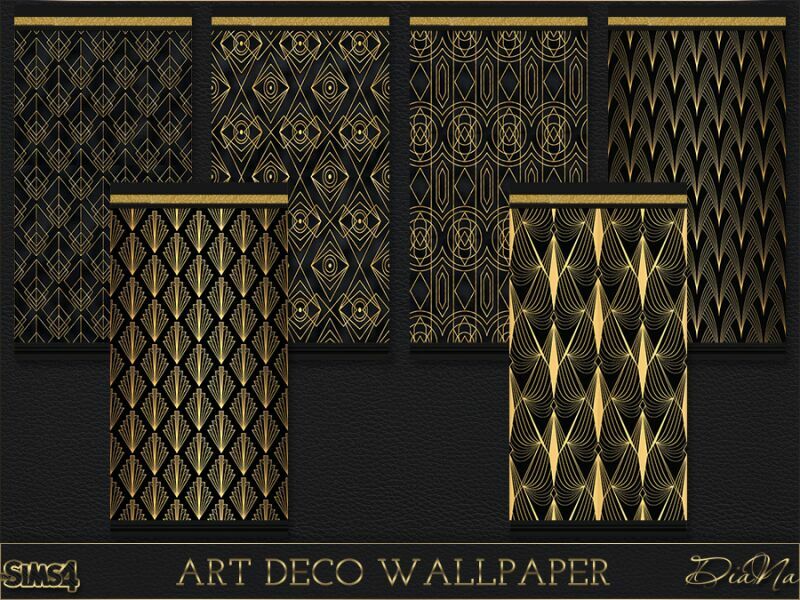 ART Deco Wallpaper By Diana 1 ART Deco Wallpaper By Diana Sims 4 CC