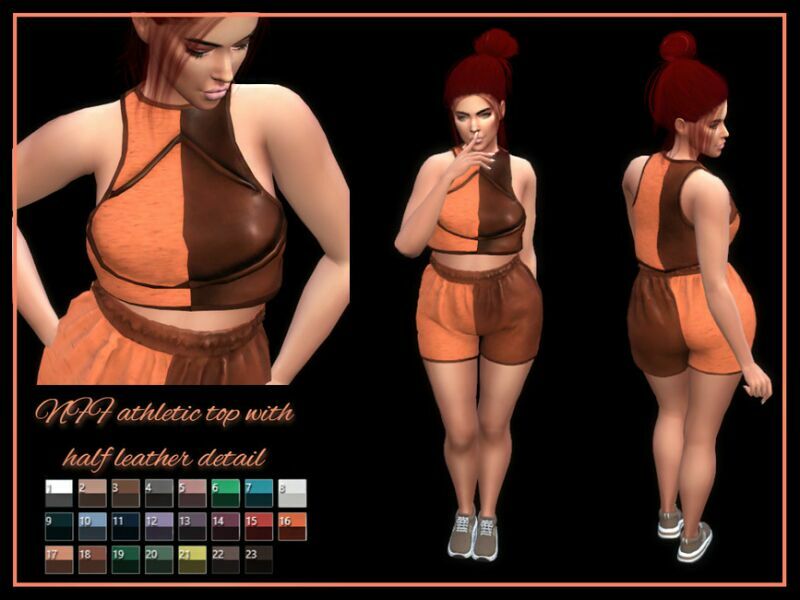 Athletic TOP With Half Leather Detail By Nadiafabulousflow 1 Athletic TOP With Half Leather Detail By Nadiafabulousflow Sims 4 CC