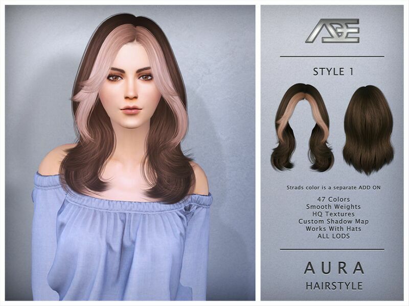 Aura Style 1 (Hairstyle) 1 Aura Style 1 (Hairstyle) Sims 4 CC