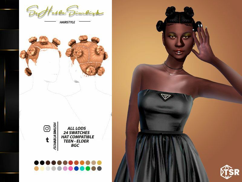 Bantu Knots Hairstyle By Sehablasimlish 1 Bantu Knots Hairstyle By Sehablasimlish Sims 4 CC